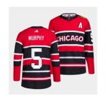 Men's Chicago Blackhawks #5 Connor Murphy Red Black 2022 Reverse Retro Stitched Jersey