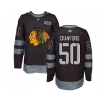 Men's Chicago Blackhawks #50 Corey Crawford Black 1917-2017 100th Anniversary Stitched NHL Jersey