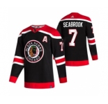 Men's Chicago Blackhawks #7 Brent Seabrook Black 2020-21 Reverse Retro Alternate Hockey Jersey