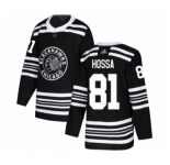 Men's Chicago Blackhawks #81 Marian Hossa Authentic Black Alternate Hockey Jersey