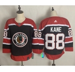 Men's Chicago Blackhawks #88 Patrick Kane Black Red Authentic Throwback 2020 Hockey Jersey