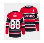 Men's Chicago Blackhawks #88 Patrick Kane Red Black 2022 Reverse Retro Stitched Jersey