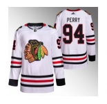 Men's Chicago Blackhawks #94 Corey Perry White Stitched Hockey Jersey