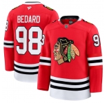 Men's Chicago Blackhawks #98 Connor Bedard Red 2024-25 Home Stitched Hockey Jersey