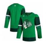 Men's Chicago Blackhawks Blank 2020 St. Patrick's Day Stitched Hockey Jersey Green