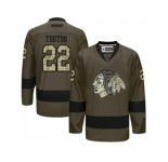 Men's Reebok Chicago Blackhawks #22 Jordin Tootoo Authentic Green Salute to Service NHL Jersey