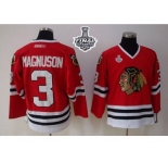 NHL Blackhawks #3 Keith Magnuson Red 2015 Stanley Cup Stitched Jerseys