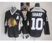 NHL Chicago Blackhawks #10 Patrick Sharp Black Practice 2015 Stanley Cup Champions jerseys