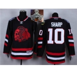 NHL Chicago Blackhawks #10 Patrick Sharp Black(Red Skull) 2014 Stadium Series 2015 Stanley Cup Champions jerseys
