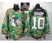 NHL Chicago Blackhawks #10 Patrick Sharp Camo Veterans Day Practice 2015 Stanley Cup Champions jerseys
