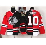 NHL Chicago Blackhawks #10 Patrick Sharp Red Black Split White Shull 2015 Stanley Cup Champions jerseys