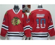 NHL Chicago Blackhawks #10 Patrick Sharp Red USA Flag Fashion 2015 Stanley Cup Champions jerseys