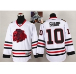 NHL Chicago Blackhawks #10 Patrick Sharp White(Red Skull) 2014 Stadium Series 2015 Stanley Cup Champions jerseys
