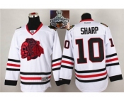 NHL Chicago Blackhawks #10 Patrick Sharp White(Red Skull) 2014 Stadium Series 2015 Stanley Cup Champions jerseys