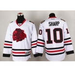 NHL Chicago Blackhawks #10 Patrick Sharp White(Red Skull) Stitched Jerseys