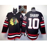 NHL Chicago Blackhawks #10 Patrick Sharp with A patch Black 2014 Stadium Series 2015 Stanley Cup Champions jerseys
