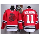 NHL Chicago Blackhawks #11 Desjardins Red(Red Skull) 2014 Stadium Series 2015 Stanley Cup Champions jerseys
