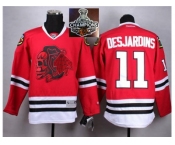NHL Chicago Blackhawks #11 Desjardins Red(Red Skull) 2014 Stadium Series 2015 Stanley Cup Champions jerseys