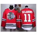 NHL Chicago Blackhawks #11 Desjardins Red(White Skull) 2014 Stadium Series 2015 Stanley Cup Champions jerseys