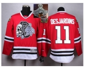 NHL Chicago Blackhawks #11 Desjardins Red(White Skull) 2014 Stadium Series 2015 Stanley Cup Champions jerseys