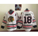 NHL Chicago Blackhawks #18 VINTAGE Denis SAVARD White CCM 2015 Stanley Cup Champions jerseys