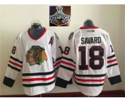 NHL Chicago Blackhawks #18 VINTAGE Denis SAVARD White CCM 2015 Stanley Cup Champions jerseys