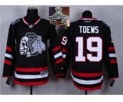 NHL Chicago Blackhawks #19 Jonathan Toews Black(White Skull) 2014 Stadium Series 2015 Stanley Cup Champions jerseys
