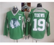 NHL Chicago Blackhawks #19 Jonathan Toews Green Practice 2015 Stanley Cup Champions jerseys