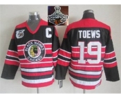 NHL Chicago Blackhawks #19 Jonathan Toews Red Black 75TH CCM 2015 Stanley Cup Champions jerseys