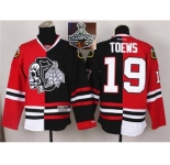 NHL Chicago Blackhawks #19 Jonathan Toews Red Black Split 2015 Stanley Cup Champions jerseys