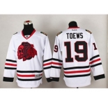 NHL Chicago Blackhawks #19 Jonathan Toews White(Red Skull) Stitched Jerseys