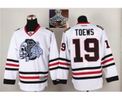 NHL Chicago Blackhawks #19 Jonathan Toews White(White Skull) 2014 Stadium Series 2015 Stanley Cup Champions jerseys