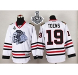 NHL Chicago Blackhawks #19 Jonathan Toews White(White Skull) 2015 Stanley Cup Stitched Jerseys