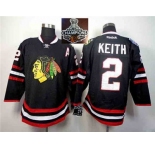 NHL Chicago Blackhawks #2 Duncan Keith Black 2014 Stadium Series 2015 Stanley Cup Champions jerseys