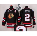 NHL Chicago Blackhawks #2 Duncan Keith Black Autographed 2015 Stanley Cup Stitched Jerseys