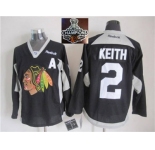 NHL Chicago Blackhawks #2 Duncan Keith Black Practice 2015 Stanley Cup Champions jerseys