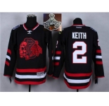 NHL Chicago Blackhawks #2 Duncan Keith Black(Red Skull) 2014 Stadium Series 2015 Stanley Cup Champions jerseys