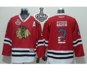 NHL Chicago Blackhawks #2 Duncan Keith Red USA Flag Fashion 2015 Stanley Cup Stitched Jerseys