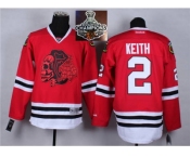 NHL Chicago Blackhawks #2 Duncan Keith Red(Red Skull) 2014 Stadium Series 2015 Stanley Cup Champions jerseys