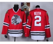 NHL Chicago Blackhawks #2 Duncan Keith Red(White Skull) 2014 Stadium Series 2015 Stanley Cup Champions jerseys