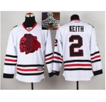 NHL Chicago Blackhawks #2 Duncan Keith White(Red Skull) 2014 Stadium Series 2015 Stanley Cup Champions jerseys