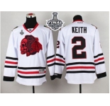 NHL Chicago Blackhawks #2 Duncan Keith White(Red Skull) 2015 Stanley Cup Stitched Jerseys