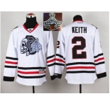 NHL Chicago Blackhawks #2 Duncan Keith White(White Skull) 2014 Stadium Series 2015 Stanley Cup Champions jerseys