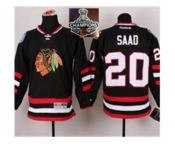 NHL Chicago Blackhawks #20 Brandon Saad Black 2014 Stadium Series 2015 Stanley Cup Champions jerseys