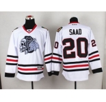 NHL Chicago Blackhawks #20 Brandon Saad White(White Skull) Stitched Jerseys