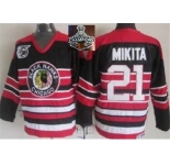 NHL Chicago Blackhawks #21 Stan Mikita Red Black 75TH CCM 2015 Stanley Cup Champions jerseys