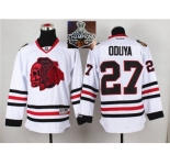 NHL Chicago Blackhawks #27 Johnny Oduya White(Red Skull) 2014 Stadium Series 2015 Stanley Cup Champions jerseys
