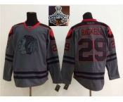 NHL Chicago Blackhawks #29 Bryan Bickell Charcoal Cross Check Fashion 2015 Stanley Cup Champions jerseys