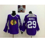 NHL Chicago Blackhawks #29 Bryan Bickell Purple Practice 2015 Stanley Cup Champions jerseys