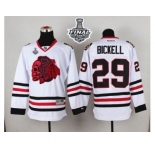NHL Chicago Blackhawks #29 Bryan Bickell White(Red Skull) 2015 Stanley Cup Stitched Jerseys